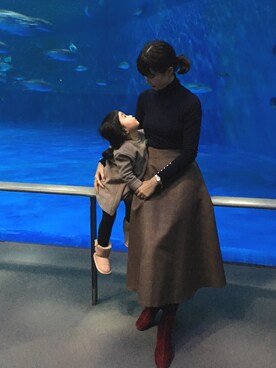 「アイテム（ブーティ）」を使った、梨花さん（キッズ・90cm）の冬コーディネート