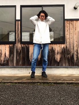 「BEAMS（ビームス）のアイテム（ナイロンジャケット）」を使った、平澤洋輔さん（メンズ・177cm）の冬コーディネート