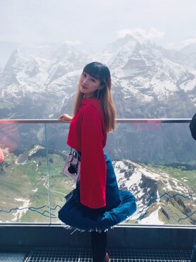 「URBAN RESEARCH（アーバンリサーチ）のアイテム（デニムスカート）」を使った、奶茶小公主さん（レディース・168cm）の夏コーディネート