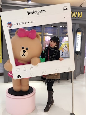 「dazzlin（ダズリン）のアイテム（ジャンパースカート）」を使った、奶茶小公主さん（レディース・168cm）の秋コーディネート