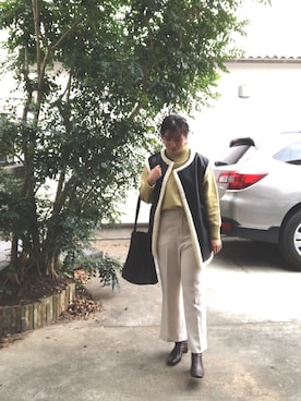 「2021年」｜「アイテム（ブルゾン）」を使った、maruさん（レディース・153cm）の冬コーディネート