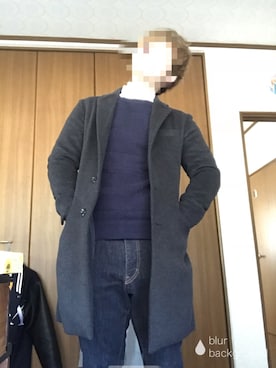 「LACOSTE」｜「アイテム（チェスターコート）」を使った、さらりーまんさん（メンズ・169cm）の冬コーディネート