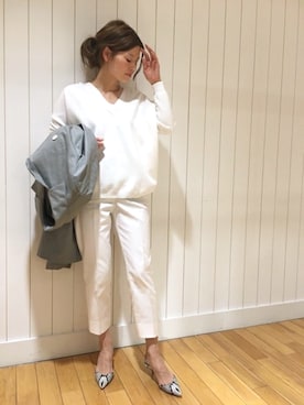 「INCOTEX（インコテックス）のアイテム」を使った、HIROさん（レディース・164cm）の春コーディネート