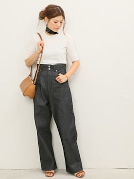 「Deuxieme Classe（ドゥーズィエムクラス）のアイテム（ニット/セーター）」を使った、HIROさん（レディース・164cm）の春コーディネート