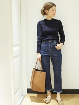 「Deuxieme Classe（ドゥーズィエムクラス）のアイテム（ニット/セーター）」を使った、HIROさん（レディース・164cm）の春コーディネート