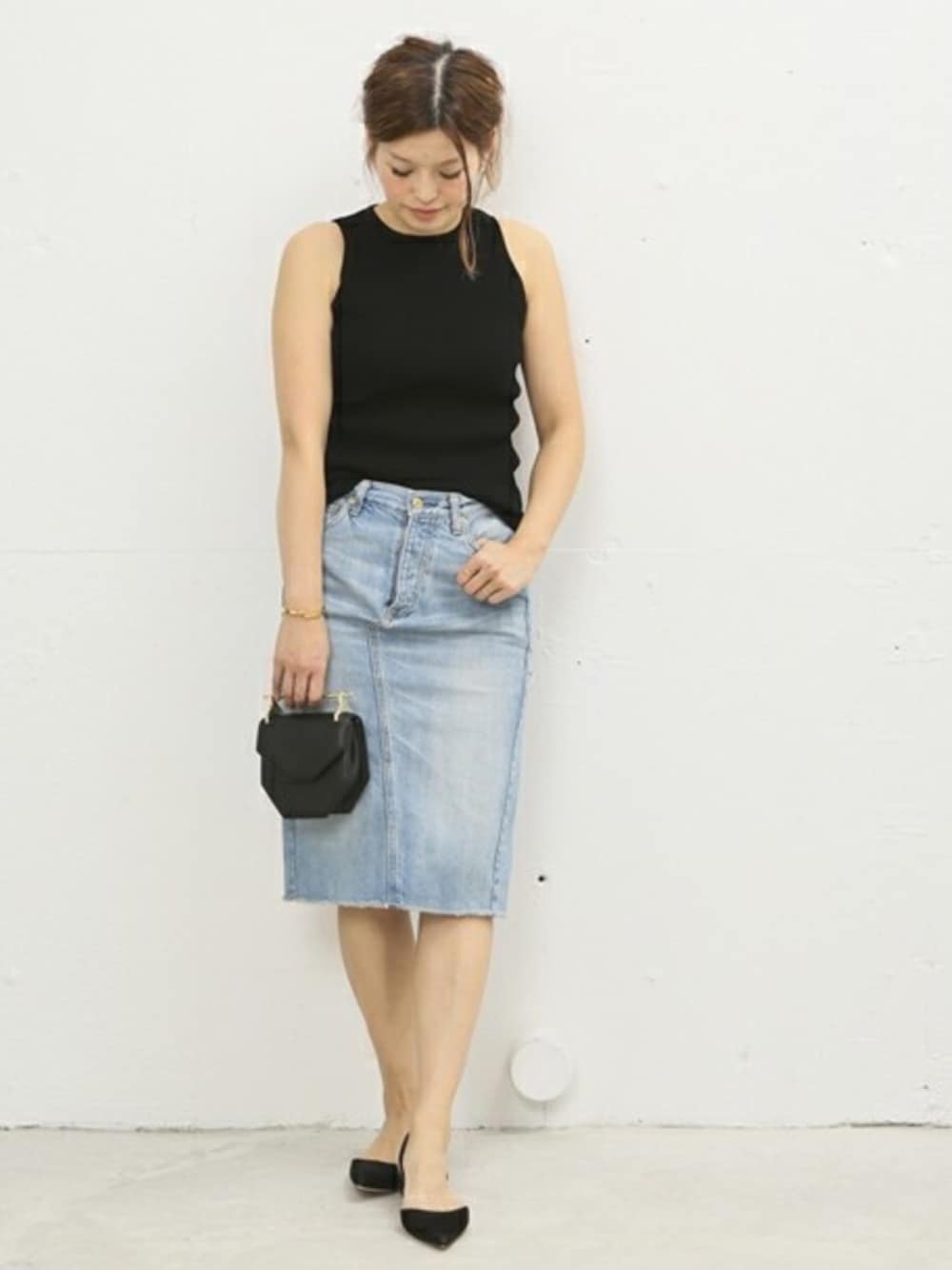 ドゥーズィエムクラスのデニムタイトスカート Deuxieme Classe＞ ダメージタイトスカート◇[品番：BYCW0013049