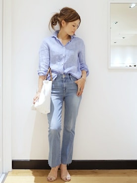 「FRAME DENIM（フレームデニム）のアイテム」を使った、HIROさん（レディース・164cm）の春コーディネート