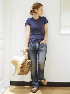 「NSF（エヌエスエフ）のアイテム」を使った、HIROさん（レディース・164cm）の夏コーディネート