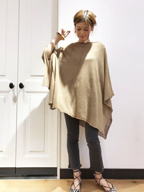 DEUXIEME CLASSE - ドゥーズィエムクラス LINEN N/S TOP ニット 麻 F ベージュ F Lily Linen アゼプルオーバー（ニット/セーター）｜Deuxieme