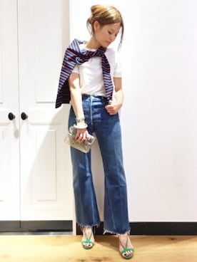 「Aquazzura（アクアズーラ）のアイテム」を使った、HIROさん（レディース・164cm）の夏コーディネート