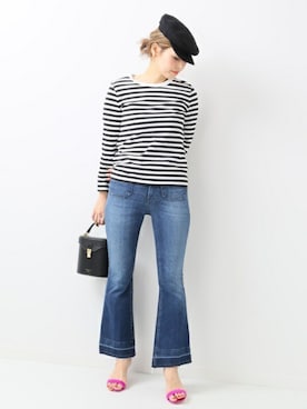 「NEBULONI E（ネブローニ）のアイテム」を使った、HIROさん（レディース・164cm）の冬コーディネート