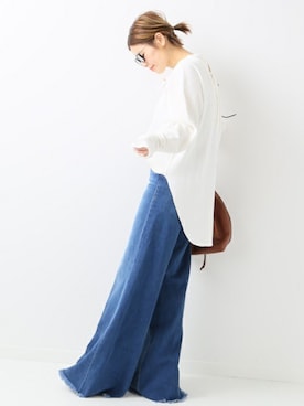 「FRAME DENIM（フレームデニム）のアイテム」を使った、HIROさん（レディース・164cm）の冬コーディネート