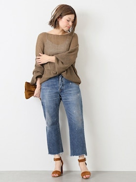 「Deuxieme Classe（ドゥーズィエムクラス）のアイテム（ニット/セーター）」を使った、HIROさん（レディース・164cm）の春コーディネート