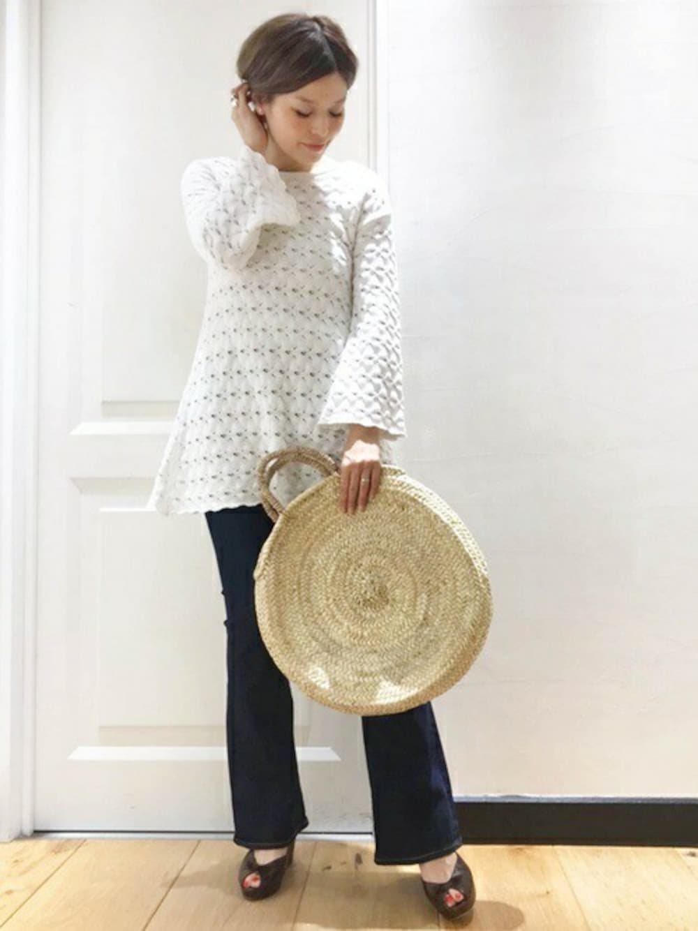 ワランス  ドゥーズィエムクラス Aラインニットワンピース チュニック DEUXIEME CLASSE - ワランス ドゥーズィエムクラス Aラインニット