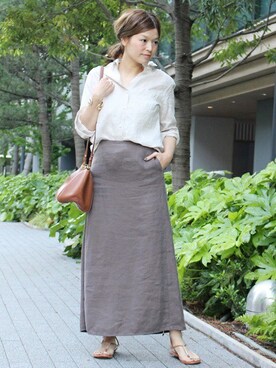 「Deuxieme Classe（ドゥーズィエムクラス）のアイテム（シャツ/ブラウス）」を使った、HIROさん（レディース・164cm）の春コーディネート