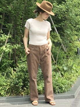 「Super Duper（スーパーデューパー）のアイテム」を使った、HIROさん（レディース・164cm）の夏コーディネート