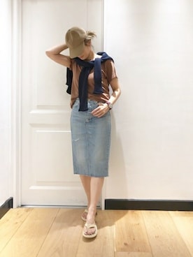 「ISLAND SLIPPER（アイランドスリッパ）のアイテム」を使った、HIROさん（レディース・164cm）の夏コーディネート