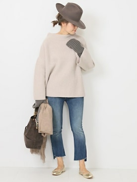 「アイテム（手袋）」を使った、HIROさん（レディース・164cm）の秋コーディネート