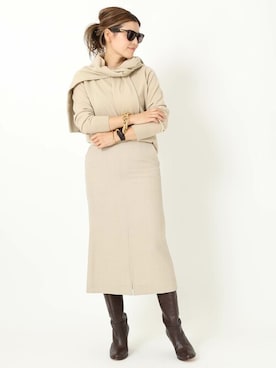 「Deuxieme Classe（ドゥーズィエムクラス）のアイテム（ブレスレット）」を使った、HIROさん（レディース・164cm）の秋コーディネート