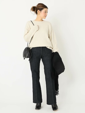 「クルーネックニット」｜HIROさん（レディース・164cm）の秋コーディネート