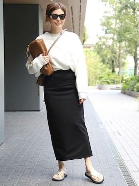 「Deuxieme Classe（ドゥーズィエムクラス）のアイテム（スウェット）」を使った、HIROさん（レディース・164cm）の春コーディネート