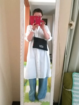 「AS KNOW AS plus（アズノゥアズプラス）のアイテム（シャツワンピース）」を使った、うたたんさん（レディース・154cm）の春コーディネート