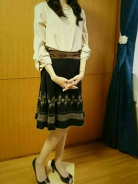 「M.deux（エムドゥ）のアイテム（アクセサリー）」を使った、みやのさん（レディース・160cm）の秋コーディネート