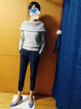 「ネイビー×グレー」｜みやのさん（レディース・160cm・20代）の冬コーディネート