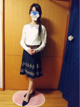 「nanette lepore（ナネットレポー）のアイテム（スカート）」を使った、みやのさん（レディース・160cm）の冬コーディネート