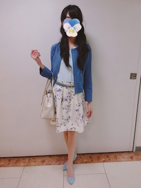 「カラージャケット」｜「アイテム（ブルゾン）」を使った、みやのさん（レディース・160cm）の春コーディネート