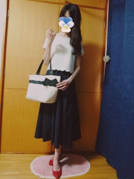 「Cherite by PRIME PATTERN（シェリエットバイプライムパターン）のアイテム」を使った、みやのさん（レディース・160cm）の春コーディネート