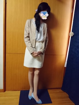 「シフォンブラウス」｜「アイテム（その他アウター）」を使った、みやのさん（レディース・160cm）の春コーディネート