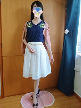 「PATTERN・fiona （パターンフィオナ）のアイテム（トップス）」を使った、みやのさん（レディース・160cm）の夏コーディネート