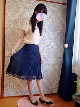 「DAISO（DAISO）のアイテム（その他ヘアアクセサリー）」を使った、みやのさん（レディース・160cm）の夏コーディネート