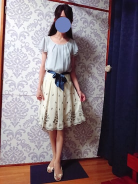 「IMAGE（イマージュ）のアイテム（スカート）」を使った、みやのさん（レディース・160cm）の夏コーディネート