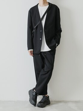 「ATTACHMENT（アタッチメント）のアイテム（ノーカラージャケット）」を使った、AT_MMさん（メンズ・173cm）の秋コーディネート