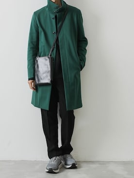 「ATTACHMENT（アタッチメント）のアイテム（ステンカラーコート）」を使った、AT_MMさん（メンズ・173cm）の秋コーディネート
