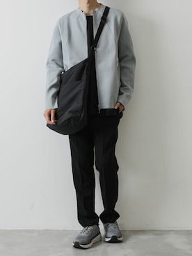「ATTACHMENT（アタッチメント）のアイテム（ライダースジャケット）」を使った、AT_MMさん（メンズ・173cm）の秋コーディネート