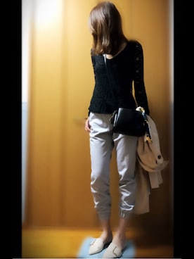 「OZOC（オゾック）のアイテム（トレンチコート）」を使った、taekoさん（レディース・169cm）の春コーディネート