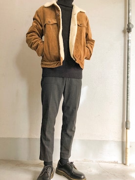 「SEVENDAYS=SUNDAY（セブンデイズサンデイ）のアイテム（デニムジャケット）」を使った、りきさん（メンズ・163cm）の冬コーディネート