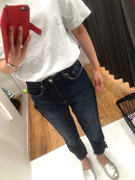 「シルバーシューズ」｜「アイテム（スリッポン）」を使った、om/88さん（レディース・157cm）の春コーディネート
