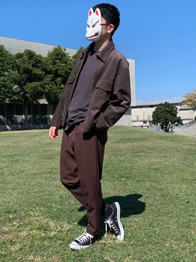 「CONVERSE（コンバース）のCONVERSE コンバース ALL STAR OX オールスター オックス（スニーカー、ブラック系）」を使った、shunさん（メンズ・178cm）の秋コーディネート