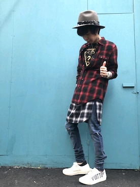 「ROEN（ロエン）のアイテム（帽子）」を使った、sho爺  さん（メンズ・159cm）の春コーディネート