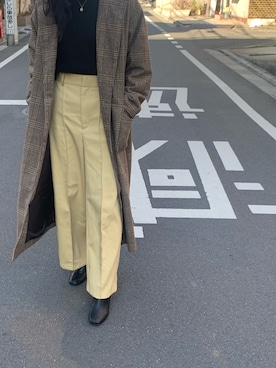 「kutir（クティール）のアイテム（チェスターコート）」を使った、n.さん（レディース・160cm）の冬コーディネート