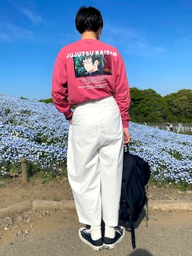 「Yohji Yamamoto（ヨウジヤマモト）のアイテム（バッグ）」を使った、miyata04さん（メンズ・183cm）の春コーディネート