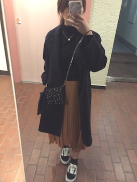 「UNIQLO（ユニクロ）のアイテム（ニット/セーター、ブラック系）」を使った、yさん（レディース）の冬コーディネート