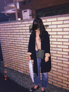 「無地党」｜「アイテム（その他アウター）」を使った、yさん（レディース・163cm）の秋コーディネート