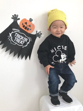 「BdeR（ビーデアール）のアイテム（帽子）」を使った、RUI＊SANAさん（キッズ・90cm）の秋コーディネート