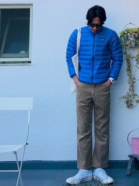 「MHL.」｜「アイテム（ダウンジャケット/コート）」を使った、nagi2さん（メンズ・176cm）の秋コーディネート