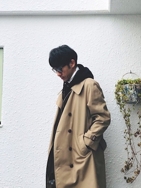 「アイテム（トレンチコート）」を使った、nagi2さん（メンズ・176cm・40代）の冬コーディネート